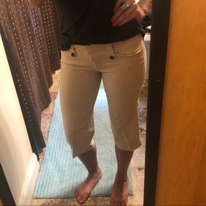 Cream colored dress capris.